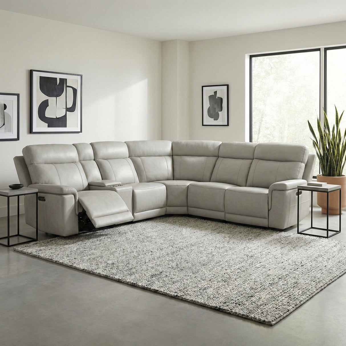 Celestia Taupe 6-Piece Power Reclining Sectional from Homelegance - Luna Furniture