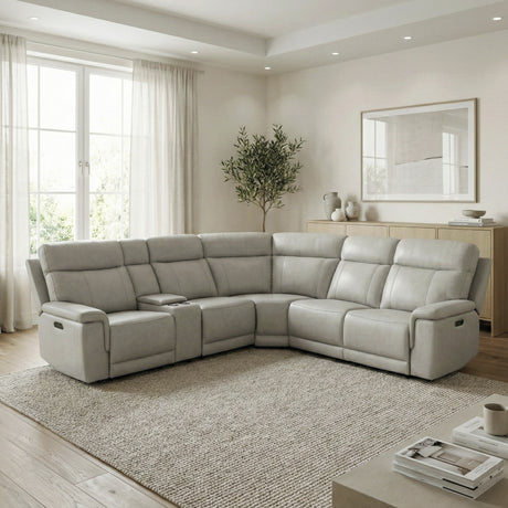 Celestia Taupe 6-Piece Power Reclining Sectional from Homelegance - Luna Furniture