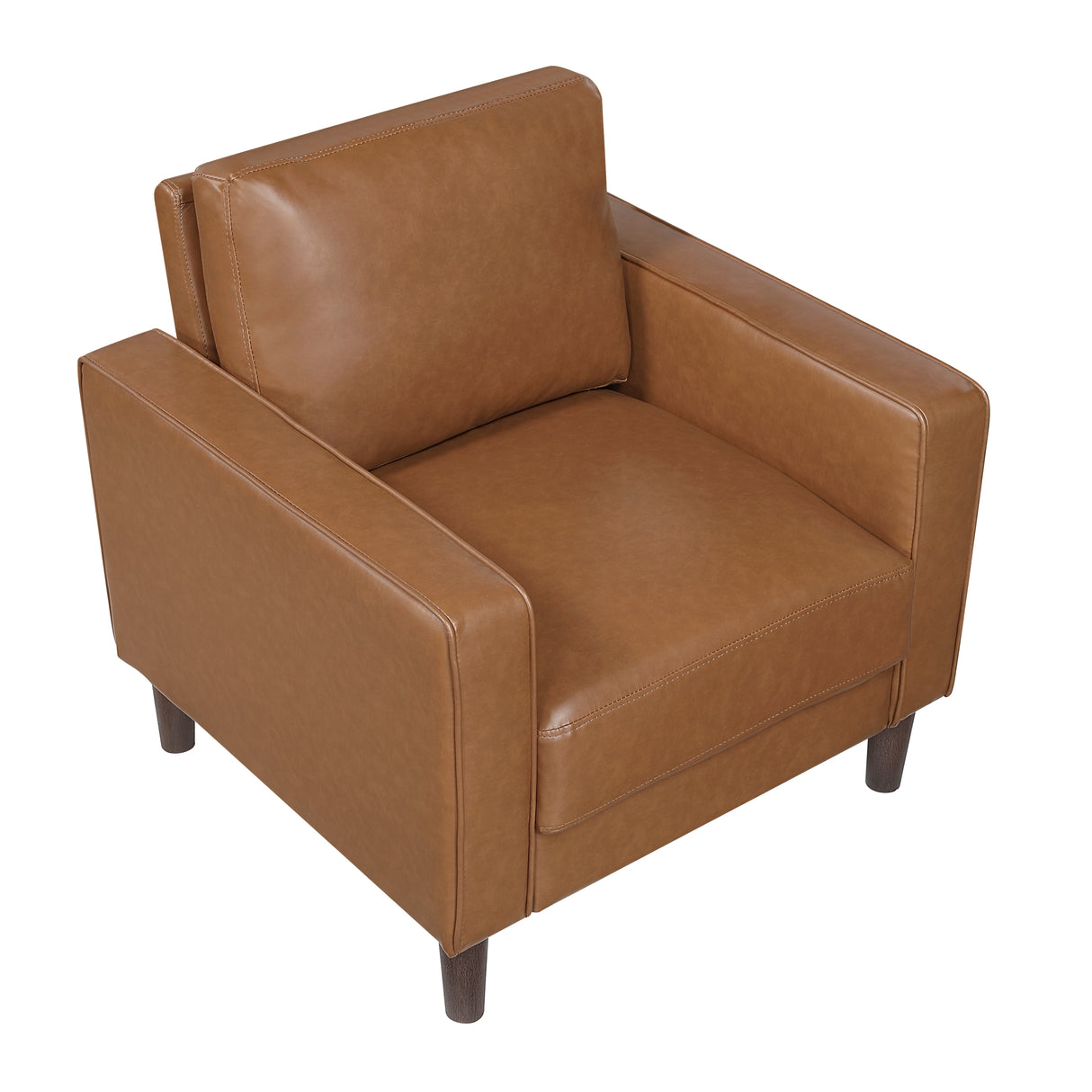 Malcolm Brown Faux Leather Chair from Homelegance - Luna Furniture