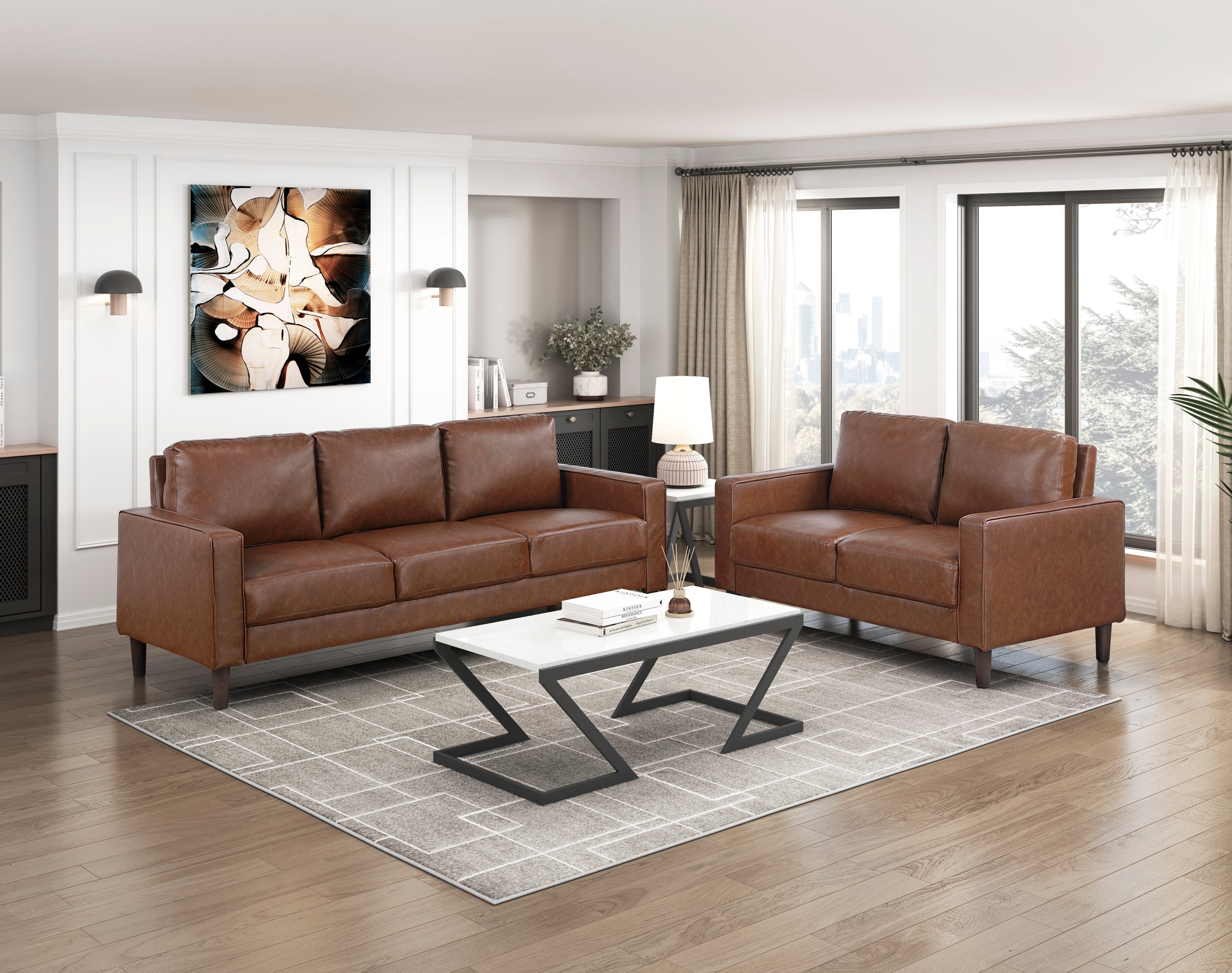 Homelegance Malcolm Chocolate Sofa – Luna Furniture