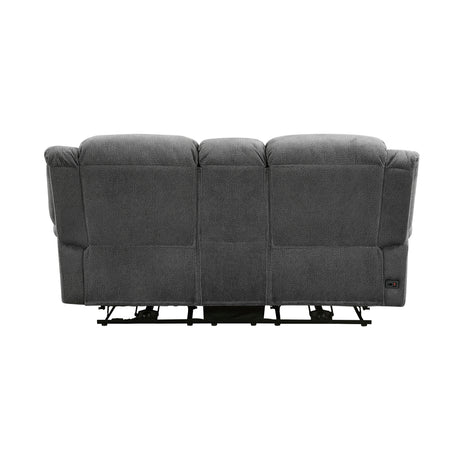 Brennen Charcoal Power Double Reclining Sofa from Homelegance - Luna Furniture