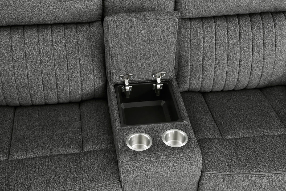 Brennen Charcoal Power Double Reclining Sofa from Homelegance - Luna Furniture