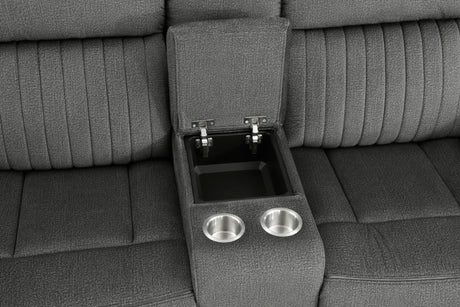 Brennen Charcoal Power Double Reclining Sofa from Homelegance - Luna Furniture