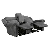 Brennen Charcoal Power Double Reclining Sofa from Homelegance - Luna Furniture
