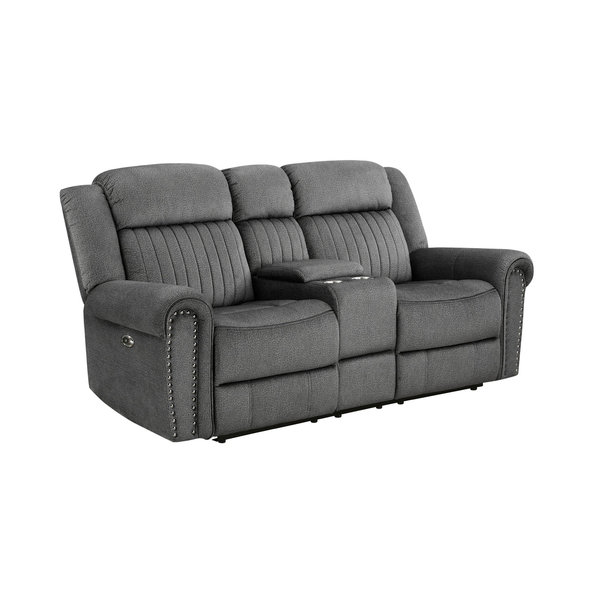 Brennen Charcoal Power Double Reclining Sofa from Homelegance - Luna Furniture
