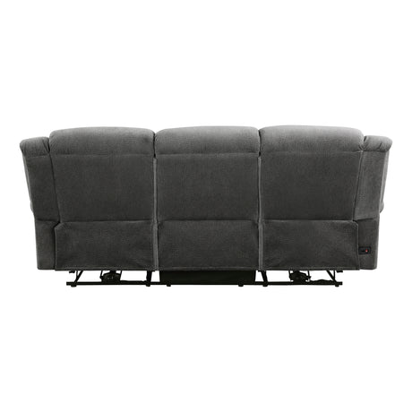 Brennen Charcoal Power Double Reclining Loveseat from Homelegance - Luna Furniture