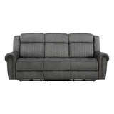 Brennen Charcoal Power Double Reclining Loveseat from Homelegance - Luna Furniture