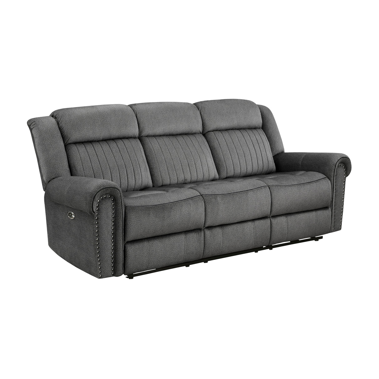 Brennen Charcoal Power Double Reclining Loveseat from Homelegance - Luna Furniture