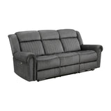 Brennen Charcoal Power Double Reclining Loveseat from Homelegance - Luna Furniture