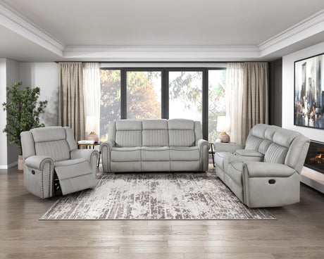 Brennen Charcoal Power Double Reclining Sofa from Homelegance - Luna Furniture