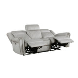 Brennen Mist Double Reclining Sofa from Homelegance - Luna Furniture