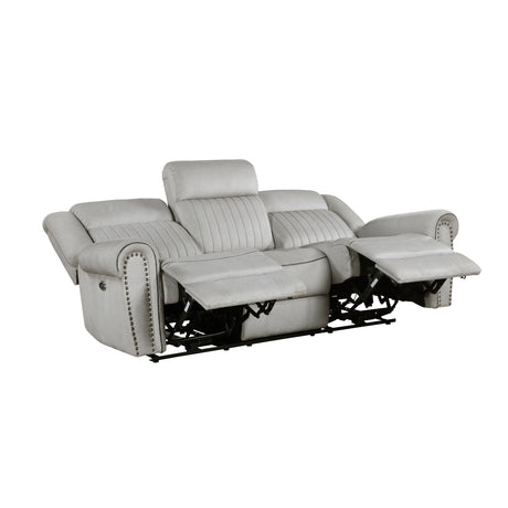 Brennen Mist Double Reclining Sofa from Homelegance - Luna Furniture