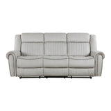 Brennen Mist Double Reclining Loveseat with Center Console from Homelegance - Luna Furniture