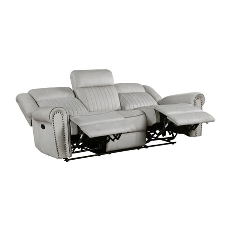 Brennen Mist Power Double Reclining Loveseat with Center Console from Homelegance - Luna Furniture
