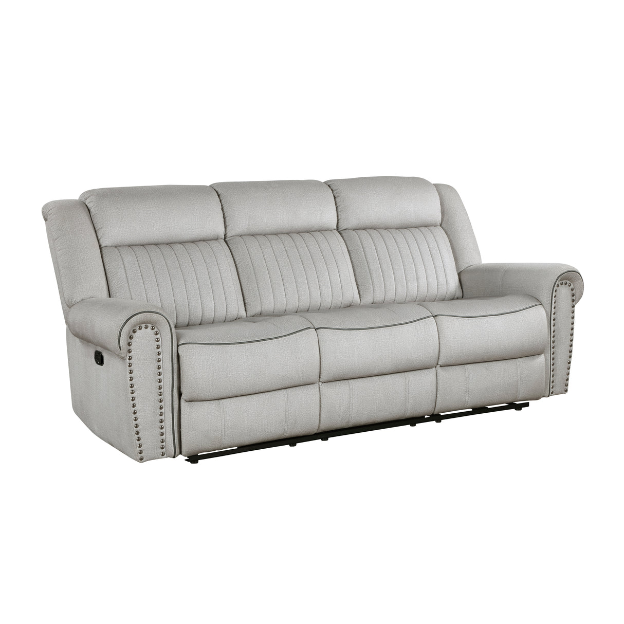 Brennen Mist Double Reclining Loveseat with Center Console from Homelegance - Luna Furniture