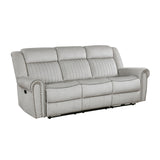 Brennen Mist Double Reclining Loveseat with Center Console from Homelegance - Luna Furniture