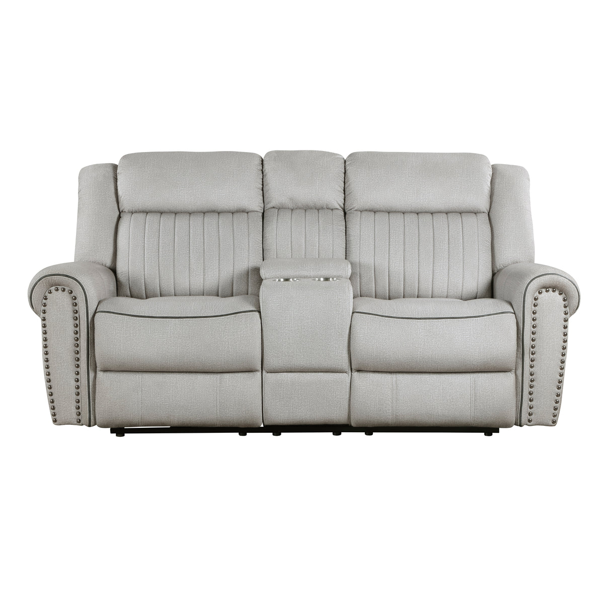 Brennen Mist Power Double Reclining Loveseat with Center Console from Homelegance - Luna Furniture