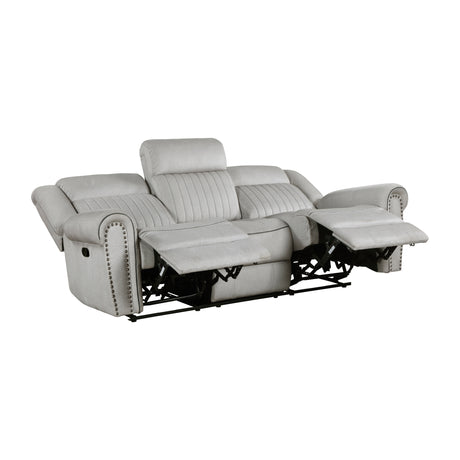 Brennen Mist Double Reclining Sofa from Homelegance - Luna Furniture