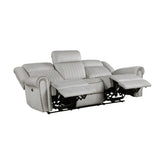 Brennen Mist Power Double Reclining Sofa from Homelegance - Luna Furniture