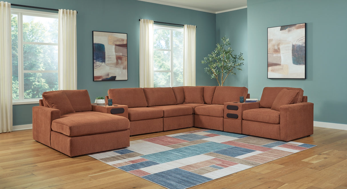 Modmax 6-Piece Sectional with Ottoman in Spice from Ashley - Luna Furniture