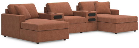 Modmax Spice 5-Piece Double Storage Chaise Sectional with Audio Consoles from Ashley - Luna Furniture