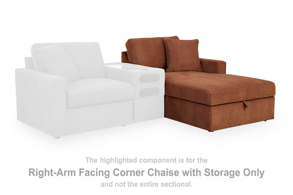 Modmax Spice Right-Arm Facing Corner Chaise with Storage