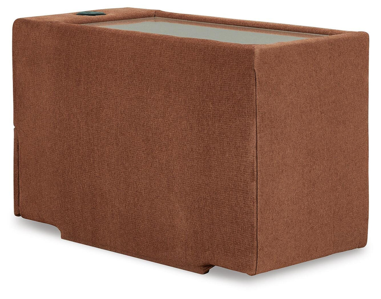 Modmax Spice 6-Piece LAF Sectional with Ottoman and Console with Audio System from Ashley - Luna Furniture
