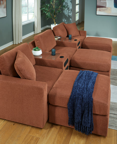 Modmax 5-Piece Sectional with Ottoman in Spice from Ashley - Luna Furniture