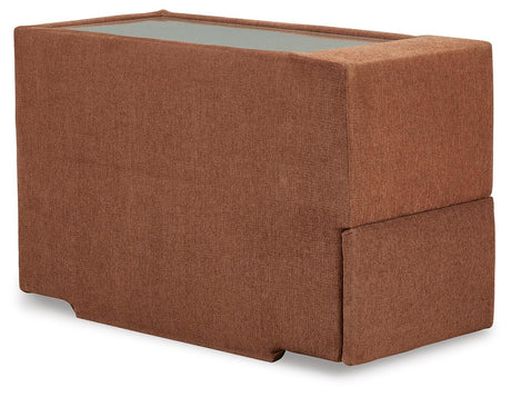 Modmax 6-Piece LAF Chaise Sectional with Ottoman and Storage Console in Spice from Ashley - Luna Furniture