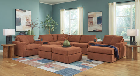 Modmax Spice 6-Piece LAF Sectional with Ottoman and Console with Audio System from Ashley - Luna Furniture