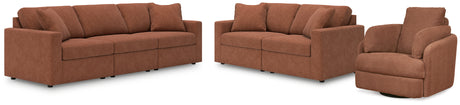 Modmax Sofa, Loveseat and Recliner in Spice from Ashley - Luna Furniture