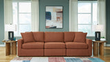 Modmax 3-Piece Sectional with Ottoman in Spice from Ashley - Luna Furniture