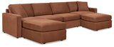 Modmax 4-Piece Sectional with 2 Ottomans in Spice from Ashley - Luna Furniture