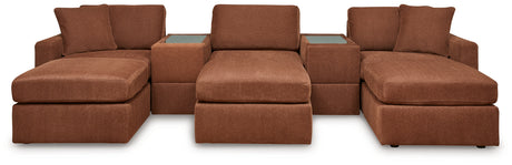 Modmax 5-Piece Sectional with Ottoman in Spice from Ashley - Luna Furniture