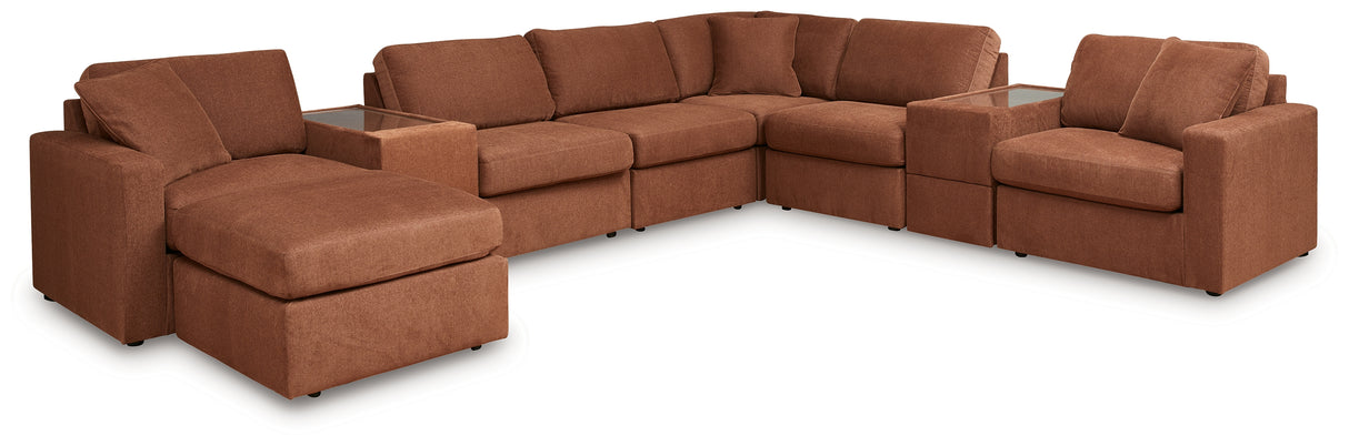 Modmax 8-Piece Sectional with Ottoman in Spice from Ashley - Luna Furniture