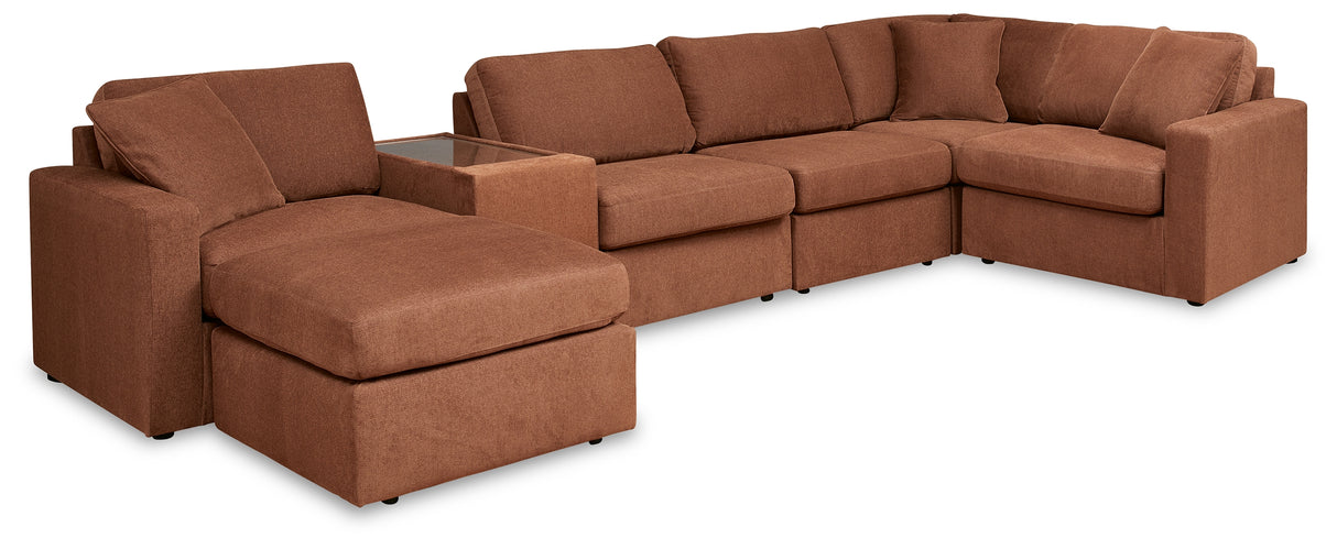 Modmax 6-Piece Sectional with Ottoman in Spice from Ashley - Luna Furniture