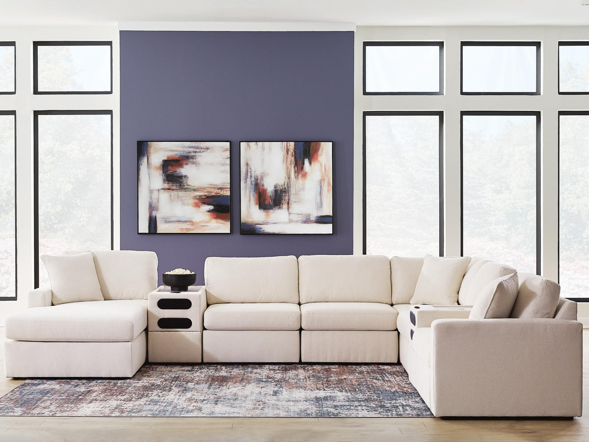 Modmax Oyster 8-Piece Sectional with RAF Storage Chaise and Audio Consoles from Ashley - Luna Furniture