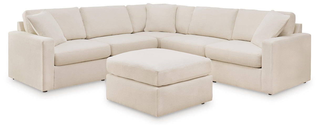 Pillar Peak 5-Piece Sectional with Ottoman in Oyster from Ashley Furniture - Luna Furniture