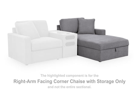 Modmax Granite Right-Arm Facing Corner Chaise with Storage from Ashley - Luna Furniture