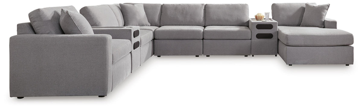Modmax Granite 8-Piece Sectional with RAF Storage Chaise and Audio Consoles from Ashley - Luna Furniture