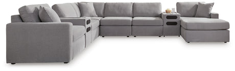Modmax Granite 8-Piece Sectional with RAF Storage Chaise and Audio Consoles from Ashley - Luna Furniture