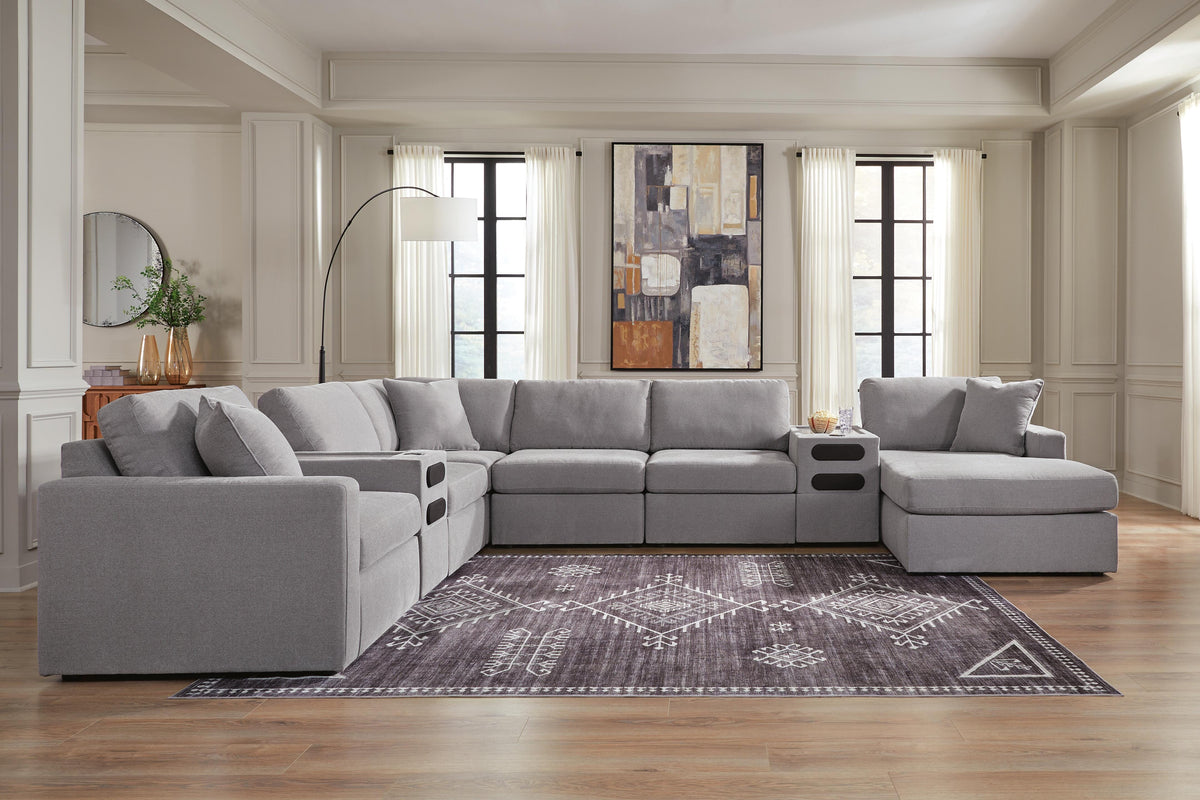 Modmax Granite 8-Piece Sectional with RAF Storage Chaise and Audio Consoles from Ashley - Luna Furniture