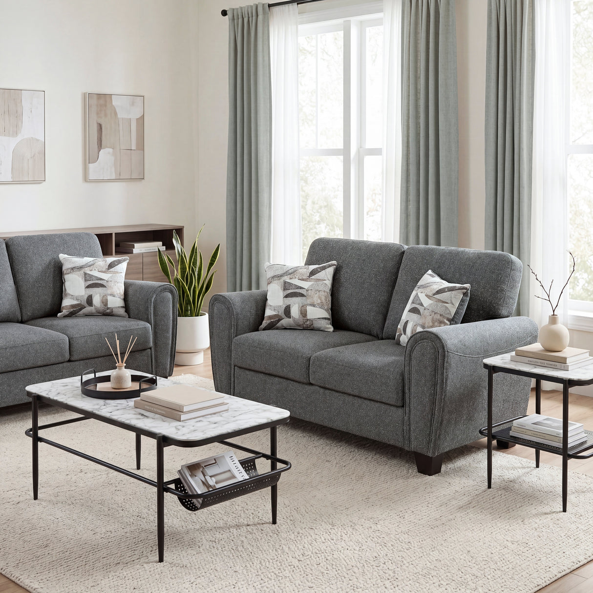 Lemond Dark Gray Loveseat from Homelegance - Luna Furniture