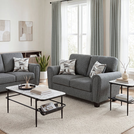 Lemond Dark Gray Loveseat from Homelegance - Luna Furniture