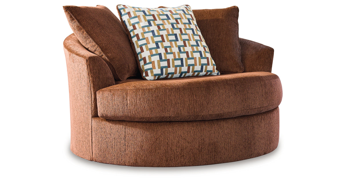 Laylabrook Spice Oversized Swivel Accent Chair from Ashley Furniture - Luna Furniture