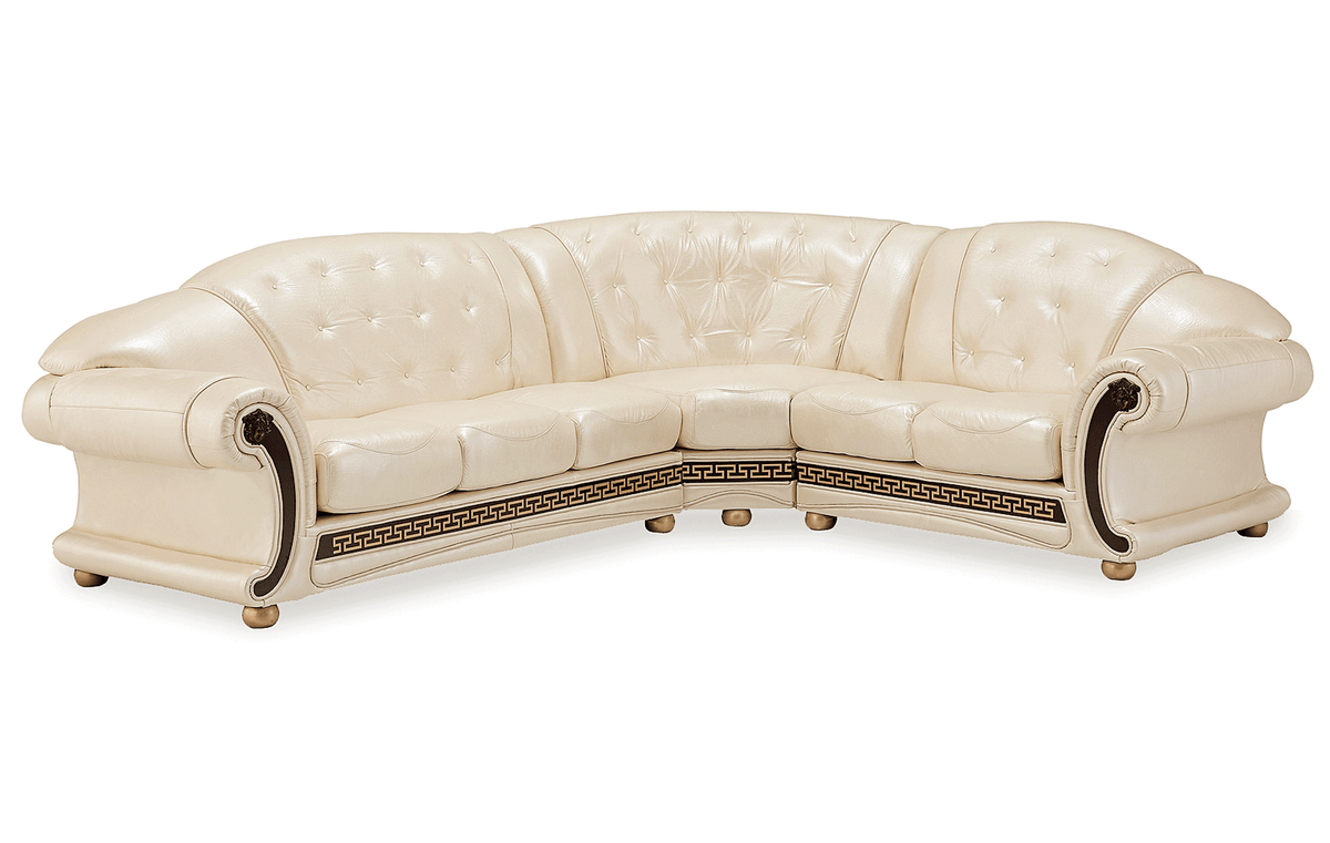 Apolo Pearl Italian Leather RAF Sectional from ESF Furniture - Luna Furniture