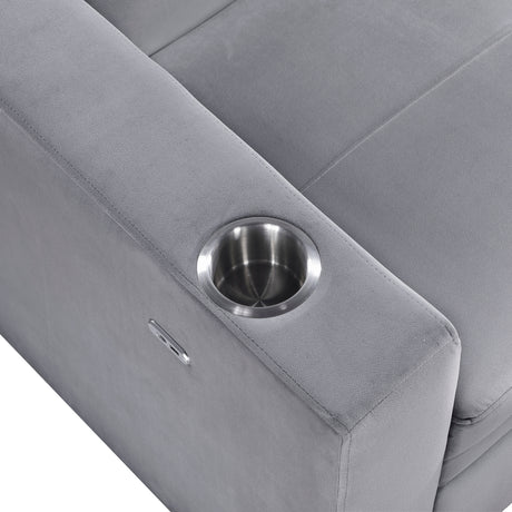 Grady Gray Convertible Sofa with Hidden Storage from Homelegance - Luna Furniture