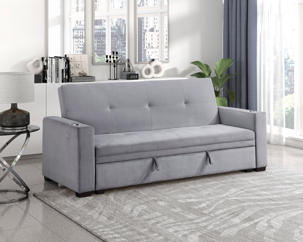 Grady Gray Convertible Sofa with Hidden Storage from Homelegance - Luna Furniture