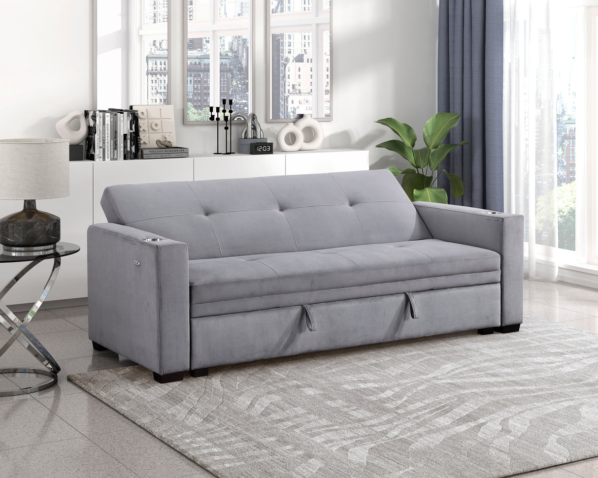 Grady Gray Convertible Sofa with Hidden Storage from Homelegance - Luna Furniture