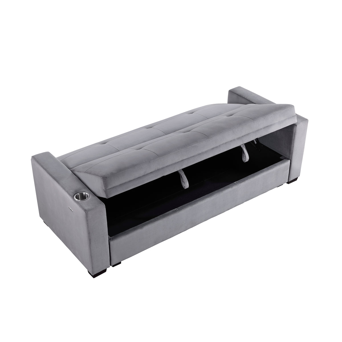 Barbara Navy Reversible Sectional with Hidden Storage and Pull-out Bed